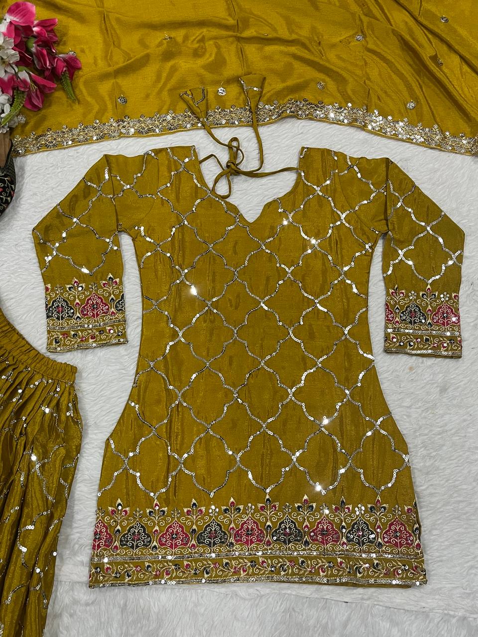 Bridal Sophistication: The Ivory Lattice Ceremonial Gharara